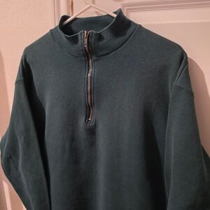 Vintage Pro Spirit Mens Medium Forest Green Quarter Zip Sweatshirt Made in USA